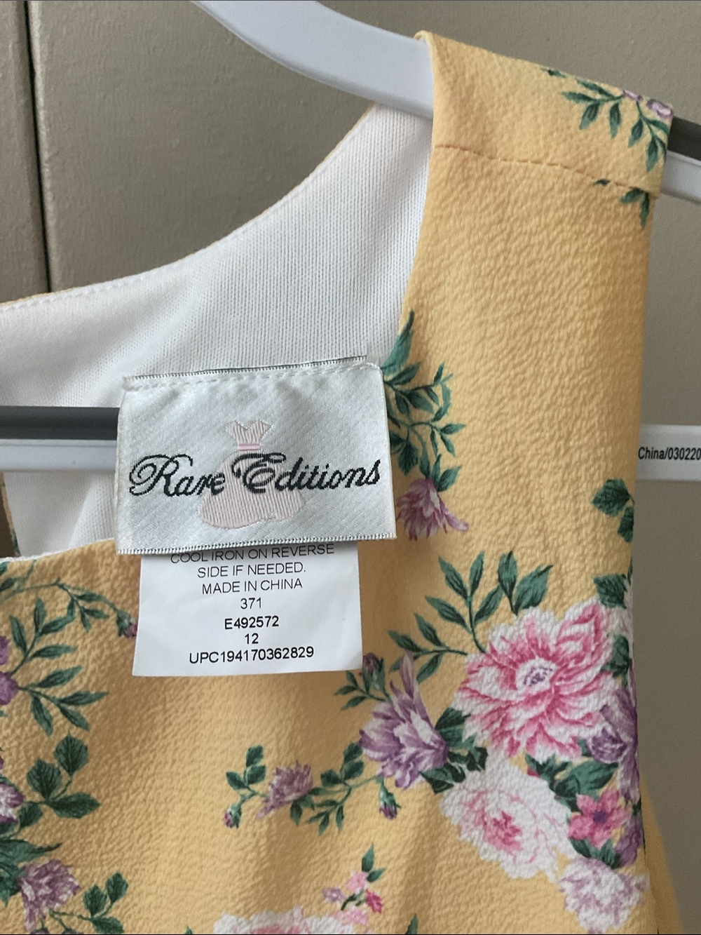 Rare Editions Yellow Floral Midi Skirt with Pink Rose Print - Picture 4 of 8